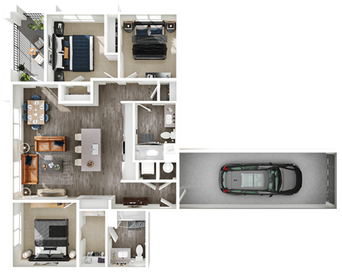 Halogen Apartments C1G 3D Floor Plan